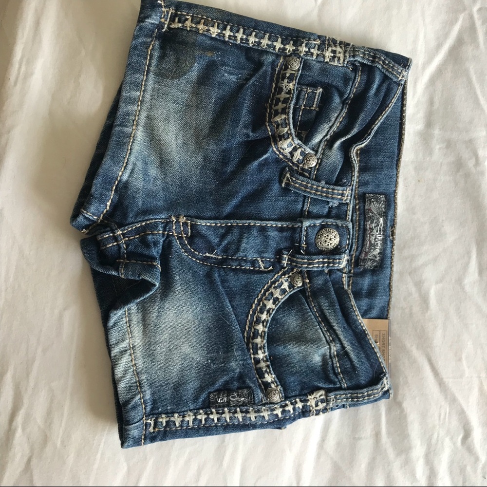 Silver jeans shorts